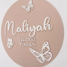 Load image into Gallery viewer, Circle Name Plaque With Details