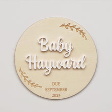 Load image into Gallery viewer, Pregnancy Announcement Circle Plaque
