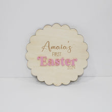 Load image into Gallery viewer, Scalloped First Easter Plaque Wooden
