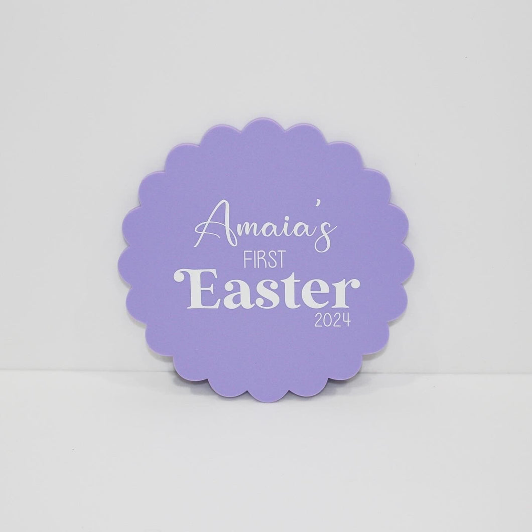 Scalloped First Easter Plaque Acrylic