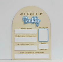 Load image into Gallery viewer, All About My Dad Plaque (Reusable)
