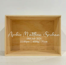 Load image into Gallery viewer, Wooden Keepsake Box Personalised
